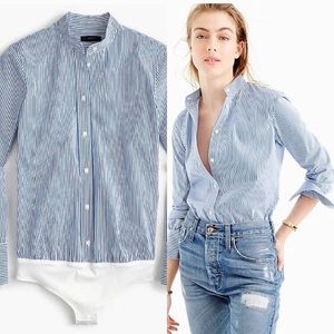 J.Crew Stretchy Pin Striped Bodysuit Sz 16